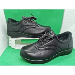 SAS Walk Easy Shoes Womens Size 9.5 W Wide Black Leather Comfort Walking USA